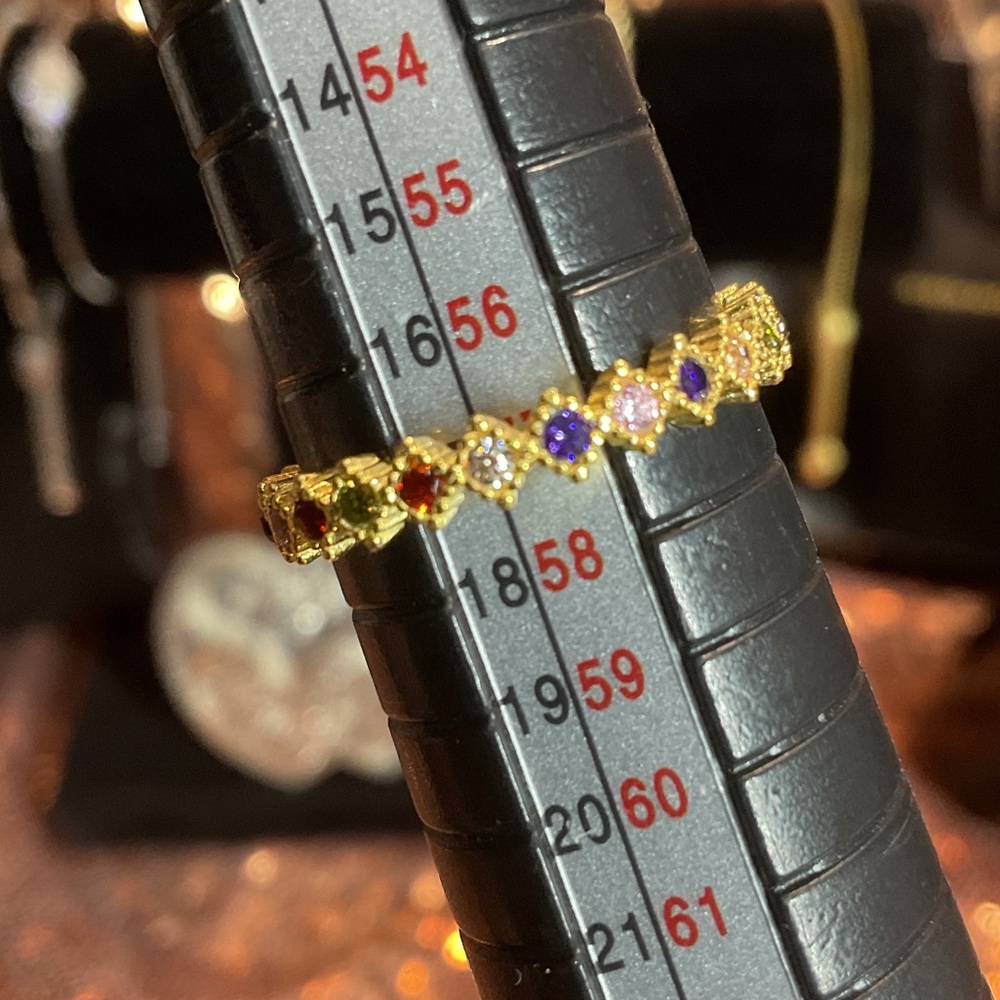 Gold Over 925 Sterling Silver Stackable Multicolo… - image 4